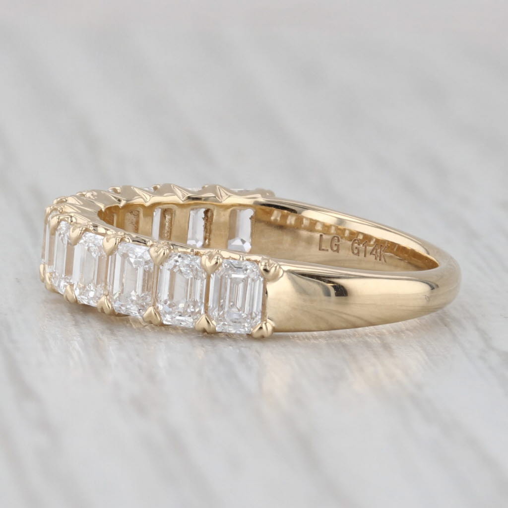 New 1.85ctw Lab Grown Diamond Wedding Band 14k Yellow Gold Stackable Ring Size 6