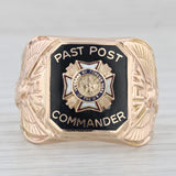 VFW Past Post Commander Cross Signet Ring 10k Gold Veterans Foreign Wars