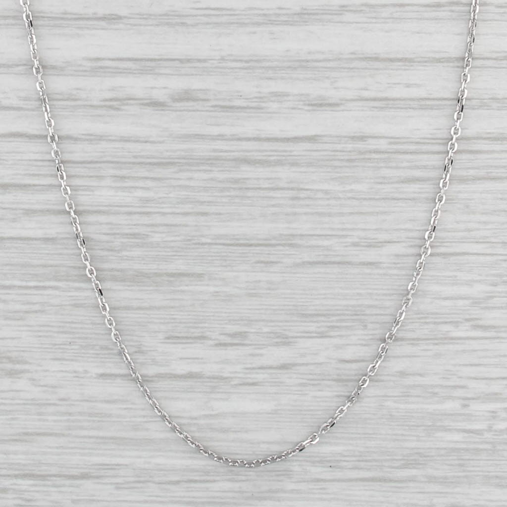 New 18" 1.3mm Cable Chain Necklace 14k White Gold