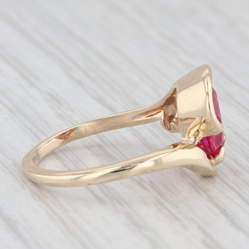 Light Gray 2.50ctw Lab Created Ruby Cubic Zirconia Ring 10k Yellow Gold Size 6.25 Bypass