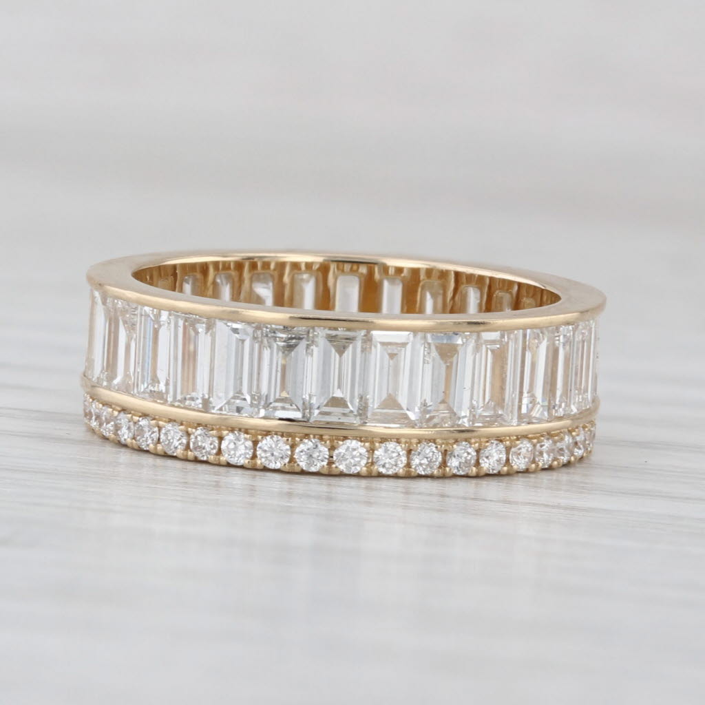 New 3.41ctw Diamond Eternity Band 14k Gold Ring Anniversary Stackable Size 6.5