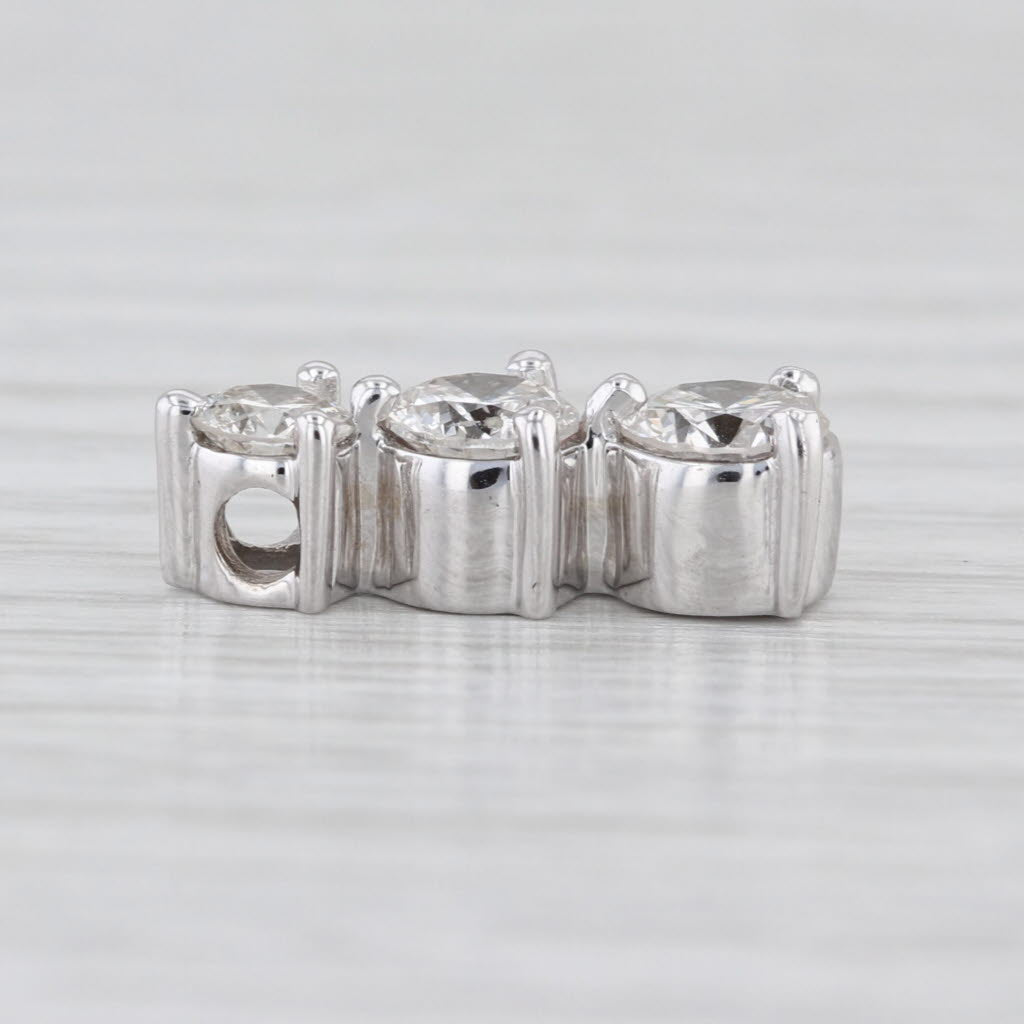 1.19ctw Graduated Round 3-Stone Journey Pendant 14k White Gold