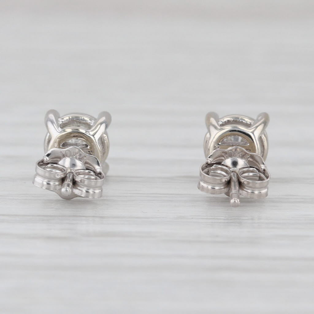 0.35ctw Round Diamond Solitaire Stud Earrings 10k White Gold Studs