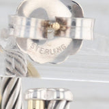 David Yurman Cable Crossover Hoop Earrings Sterling Silver 18k Gold Round Hoops