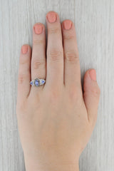 Gray 0.79ctw Tanzanite Diamond Halo Ring 14k White Gold Size 8
