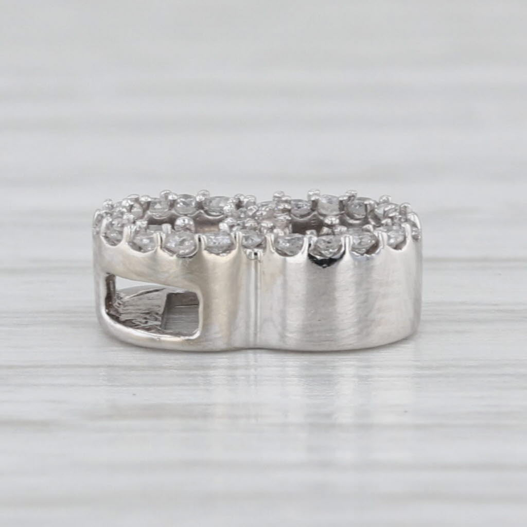 Small 0.20ctw Diamond Interlocking Circles Pendant 14k White Gold