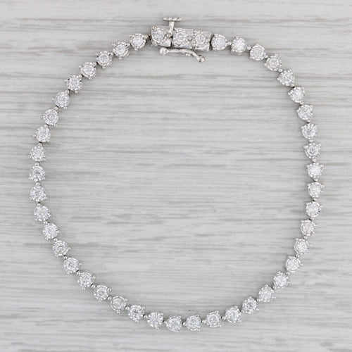 Gray 2ctw Diamond Tennis Bracelet 10k White Gold 7" 3.8mm