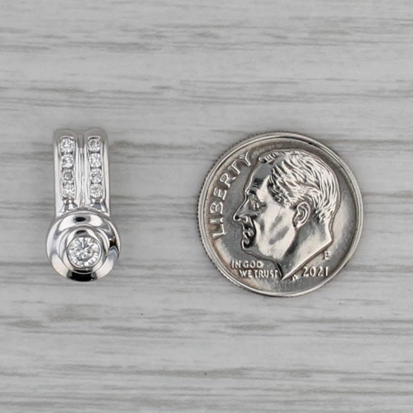 0.26ctw Diamond Pendant 14k White Gold Floating Drop