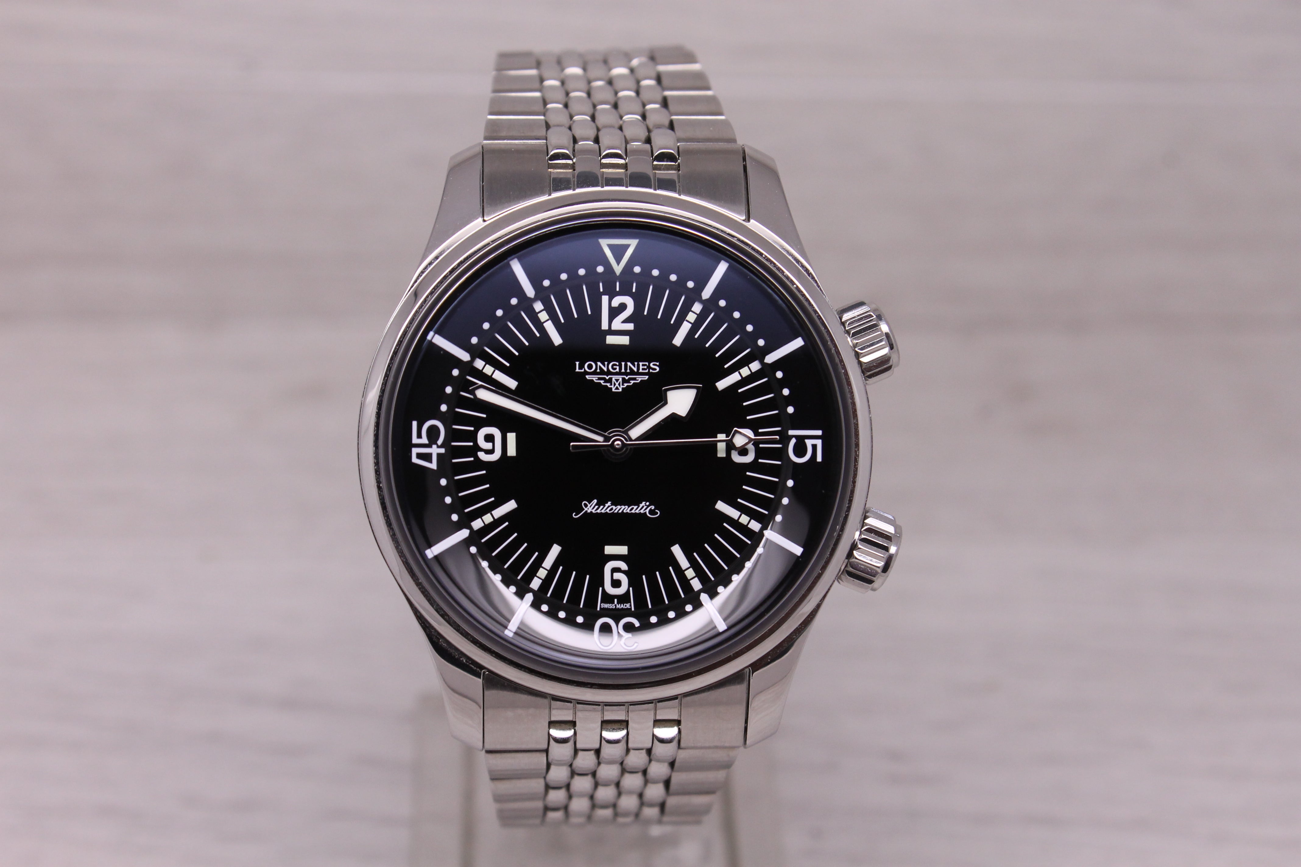 Longines Legend Diver 39mm Steel Mens Automatic Watch Bracelet L3.764.4 Heritage