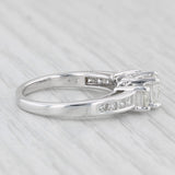 1.53ctw 3-Stone Princess Diamond Engagement Ring 14k White Gold Size 6.75