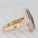 Vintage Lab Created Ruby Diamond Ring 18k Yellow White Gold Size 5.5