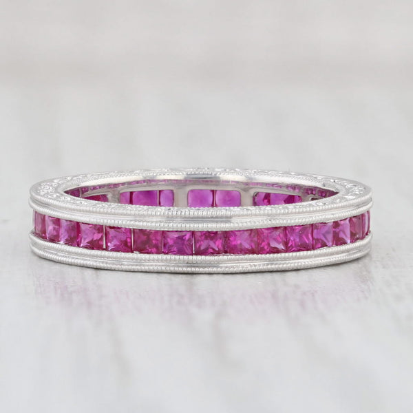 Light Gray New 2ctw Ruby Eternity Band 900 Platinum Size 6.5 Stackable Wedding Ring