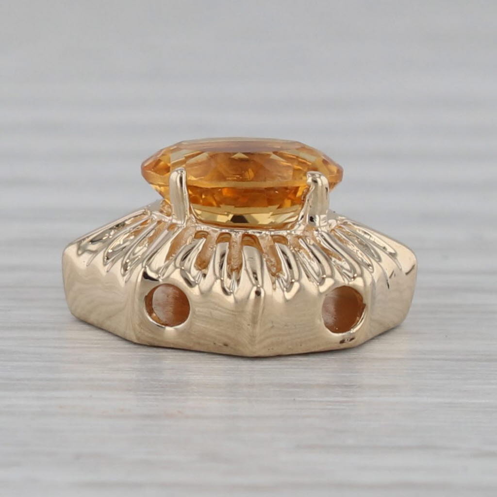 Gray 1.70ct Citrine Slide Bracelet Charm 14k Yellow Gold Vintage Richard Klein