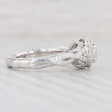 Light Gray Verragio 1.29ctw Round Diamond Halo Engagement Ring 14k White Gold Size 3.75 GIA