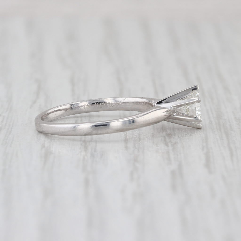 0.50ct Round Diamond Solitaire Engagement Ring 18k White Gold Platinum Size 6.5