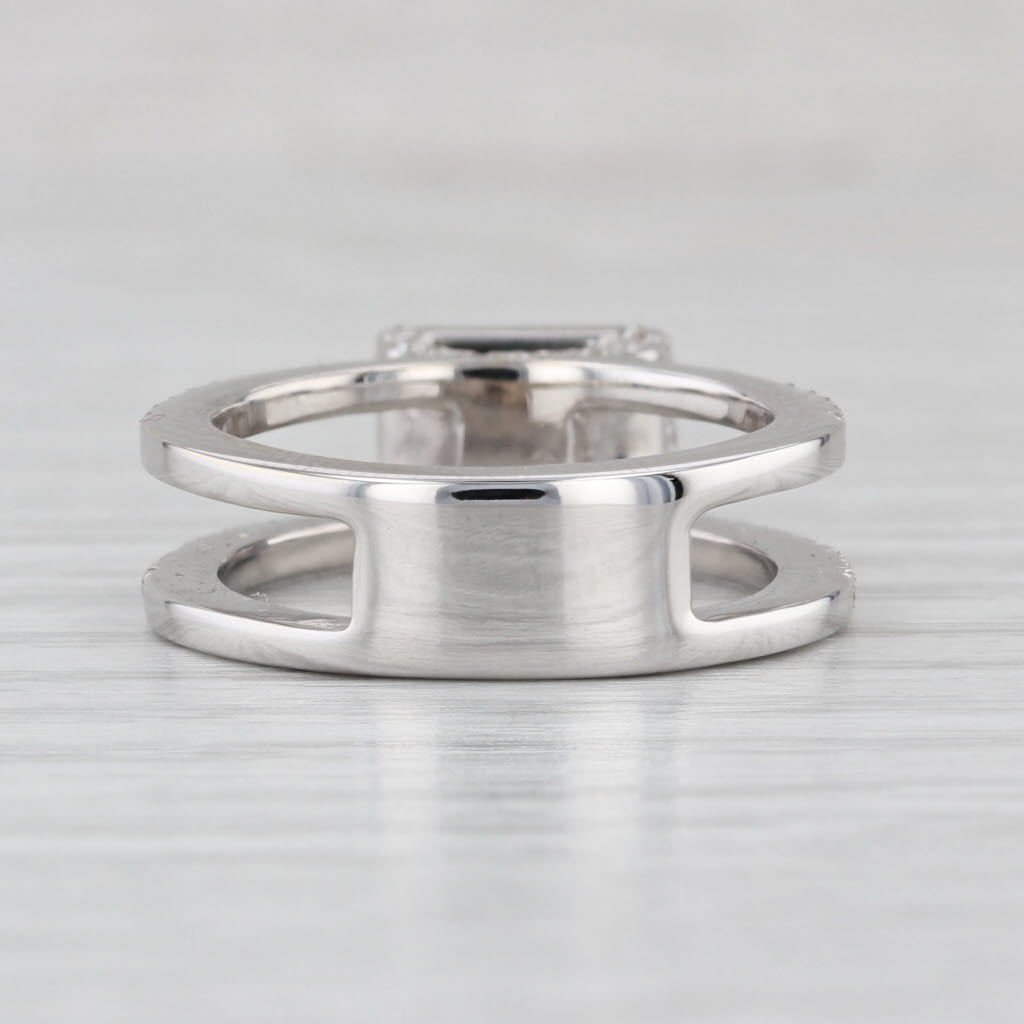 2.27ctw Blue Sapphire Diamond Ring 18k White Gold Size 6.75