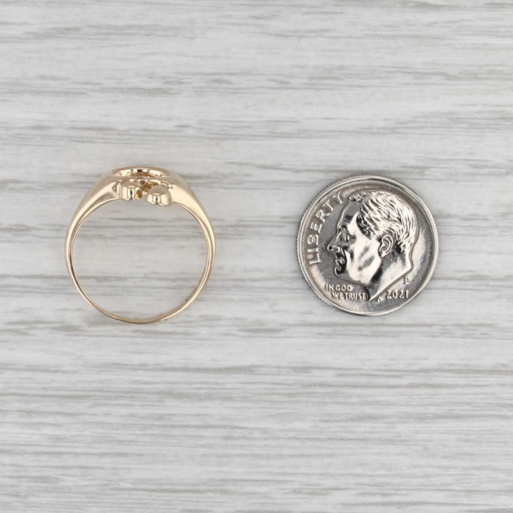 Mother & Child Ring 14k Yellow Gold Keepsake Size 6.25