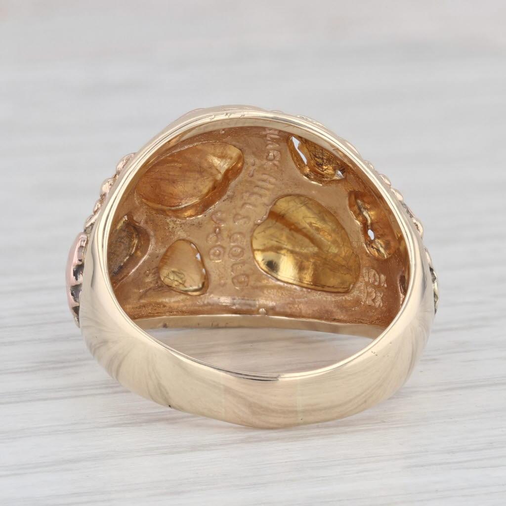 Black Hills Gold Leaf Ring 10k 12k Yellow Green Rose Gold Size 9 J & Co