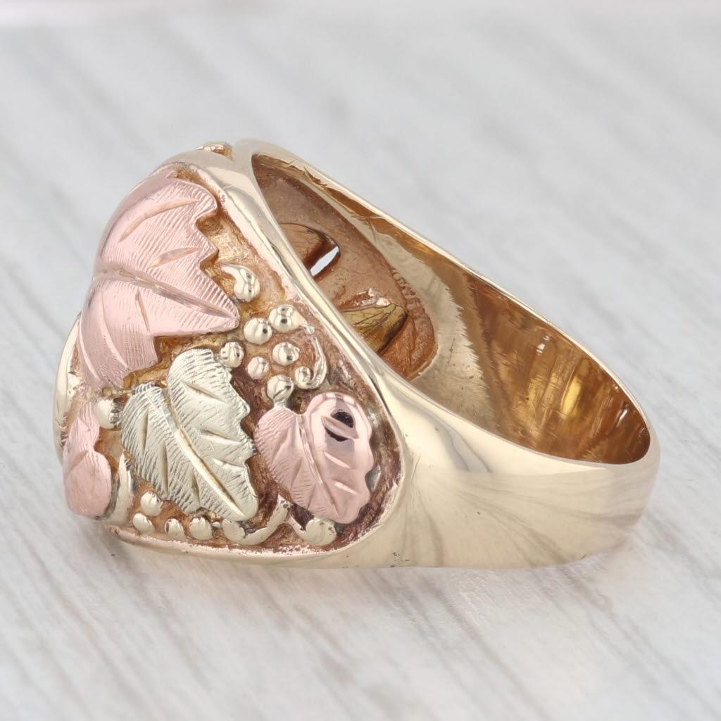 Black Hills Gold Leaf Ring 10k 12k Yellow Green Rose Gold Size 9 J & Co