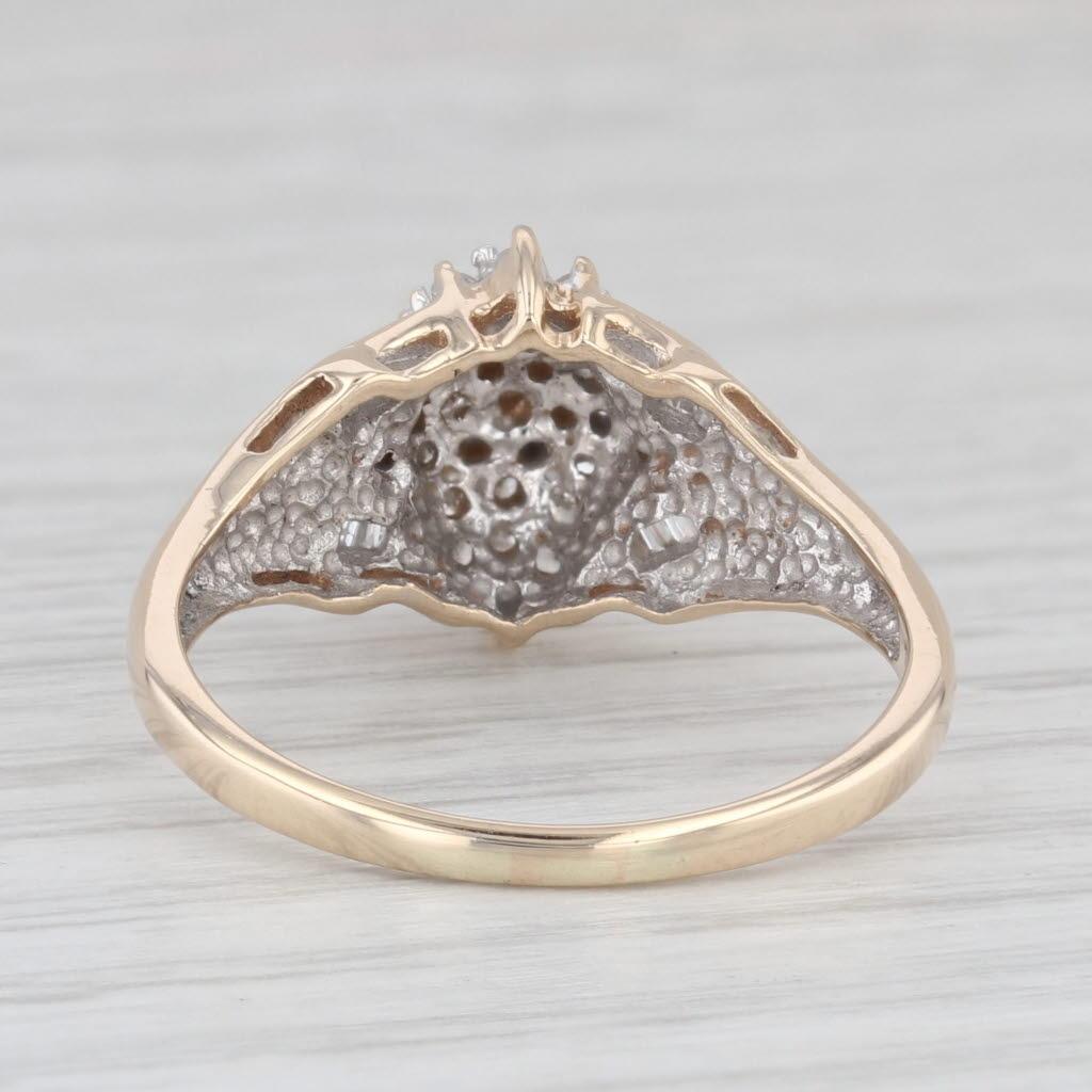 0.39ctw Diamond Cluster Ring 10k Yellow Gold Size 9.25