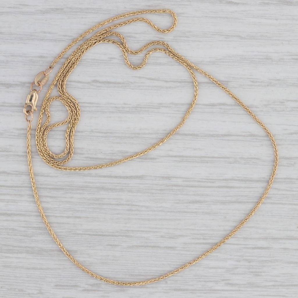19.75"Wheat Chain Necklace 10k Yellow Gold 1mm