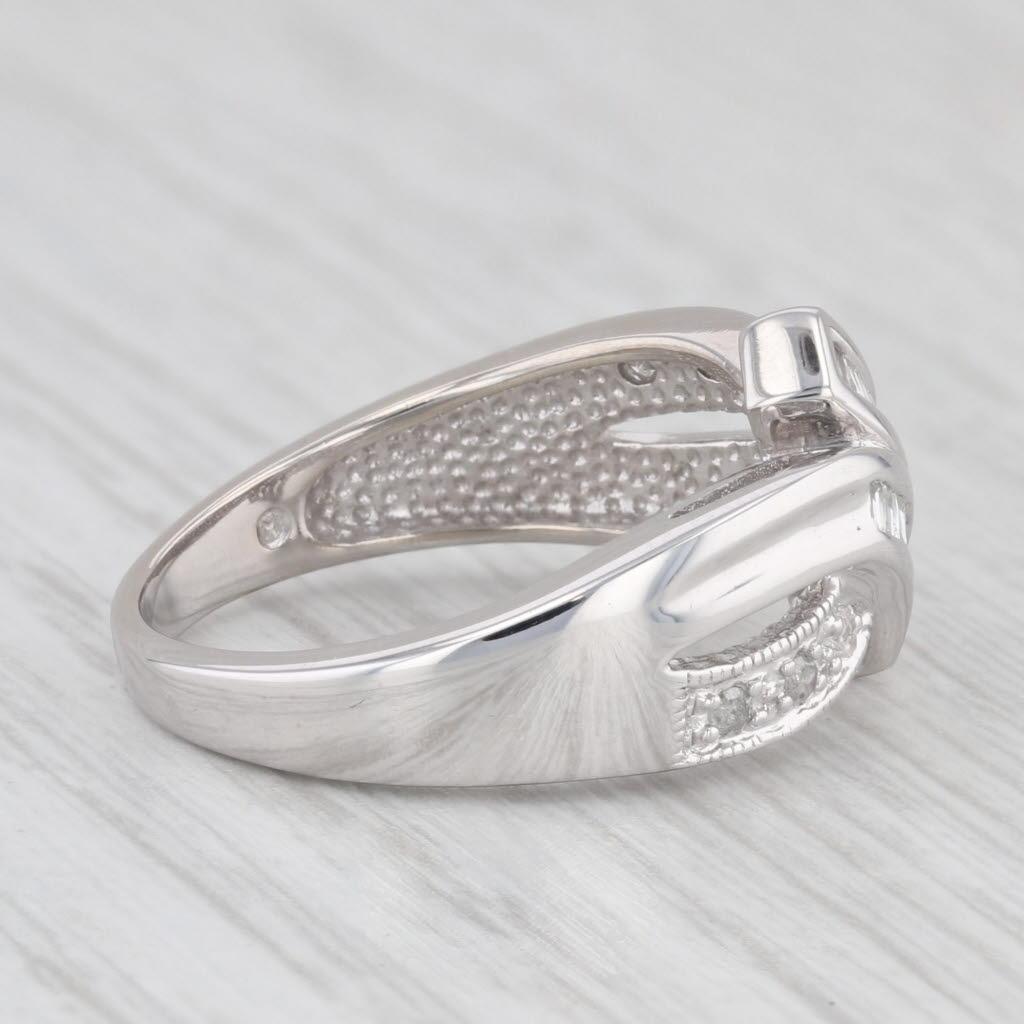 0.29ctw Diamond Bypass Ring 14k White Gold Size 7