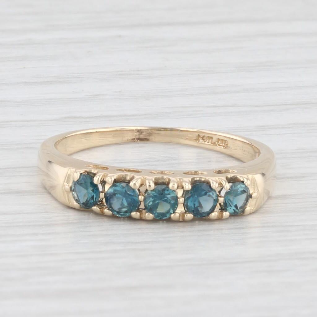 0.70ctw London Blue Topaz Ring 14k Yellow Gold Size 8 Stackable Wedding Band