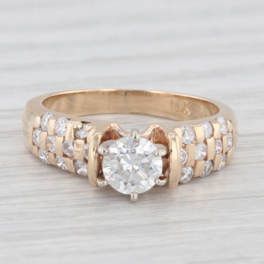 1.15ctw Round Diamond Engagement Ring 14k Yellow Gold Size 6.5