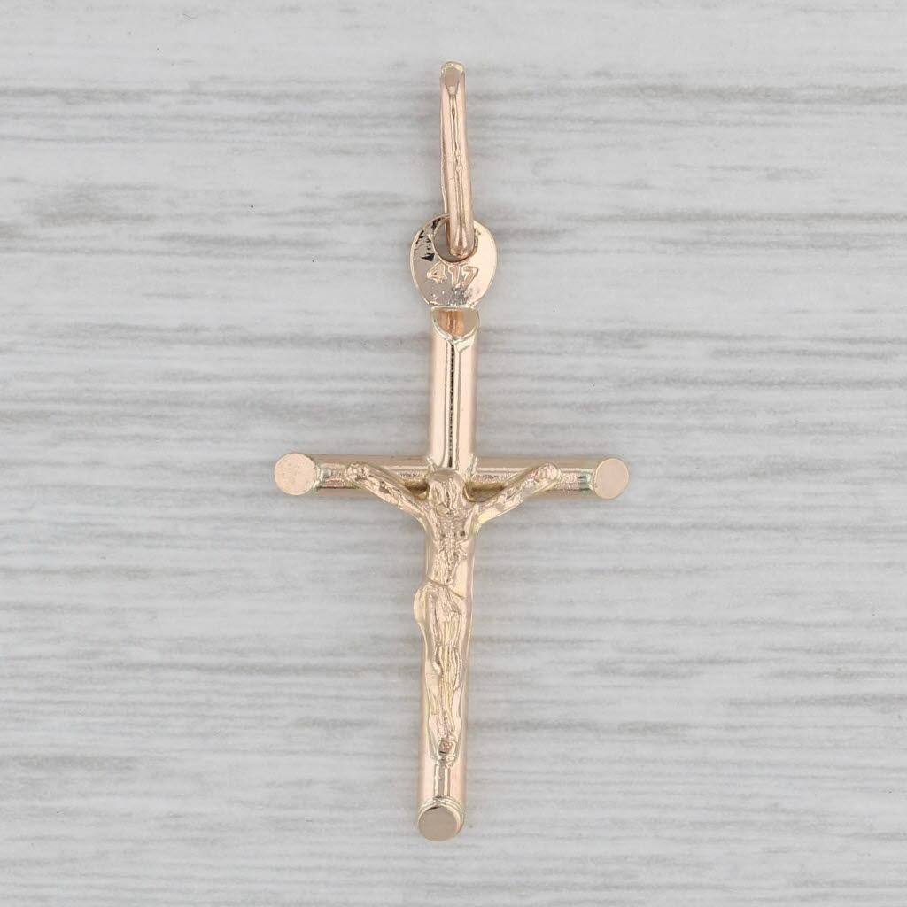Crucifix Cross Pendant 10k Yellow Gold Figural Religious Jewelry