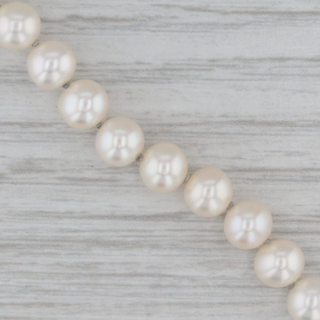 Gray 6.3 mm Cultured Pearl Single Strand Bracelet 14k Gold Clasp 6.5"