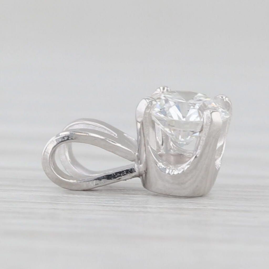 Light Gray New 0.23ct Diamond Solitaire Pendant 14k White Gold Small Solitaire Drop