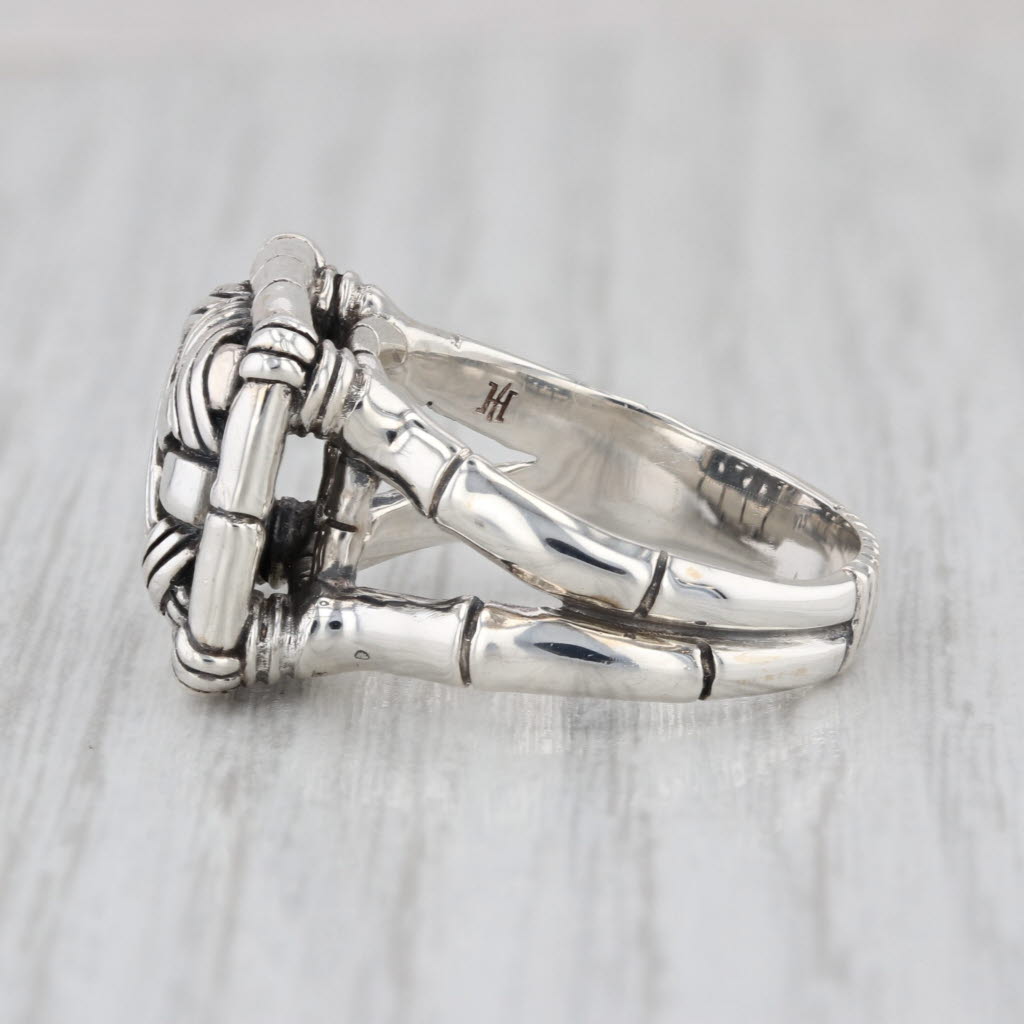 John Hardy Woven Bamboo Ring Sterling Silver Size 8-8.25 Statement