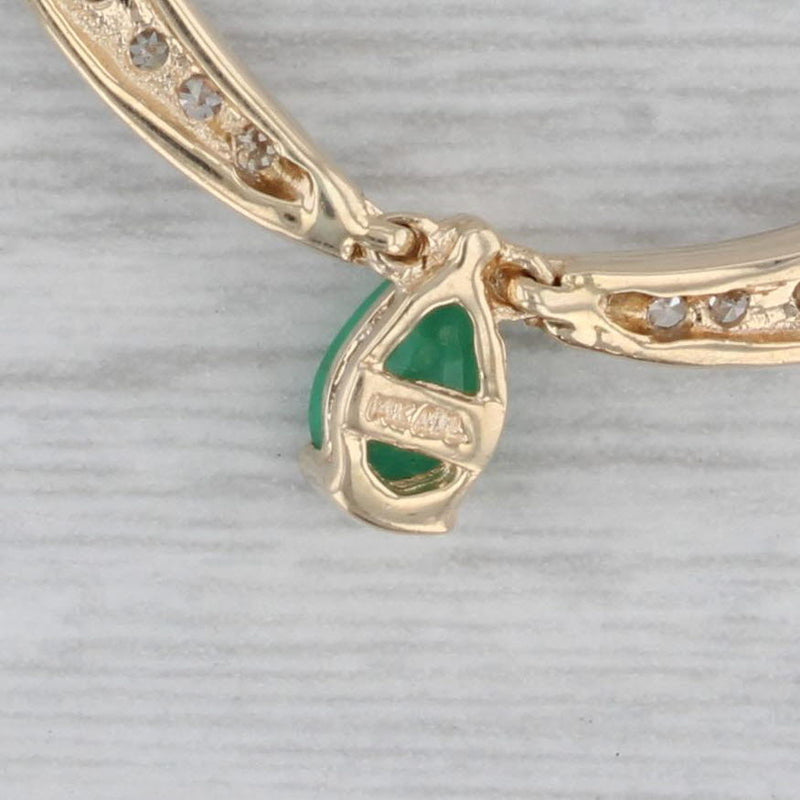 1.46ctw Emerald Diamond Collar Necklace 14k Yellow Gold 16.5"