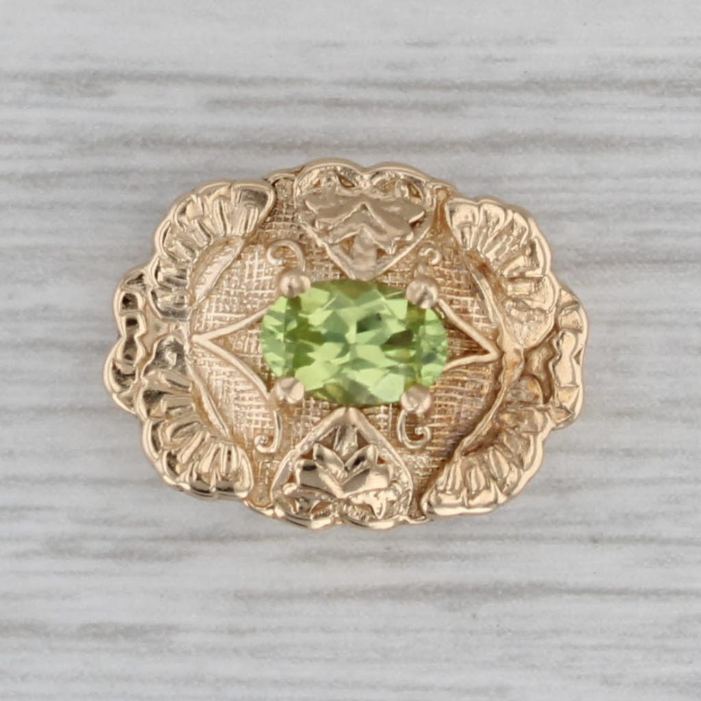 Gray Richard Glatter 0.50ct Peridot Slide Bracelet Charm 14k Yellow Gold Vintage