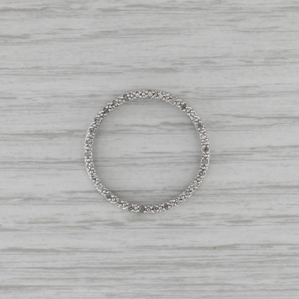 0.18ctw Diamond Eternity Circle Pendant 10k White Gold Floating Drop