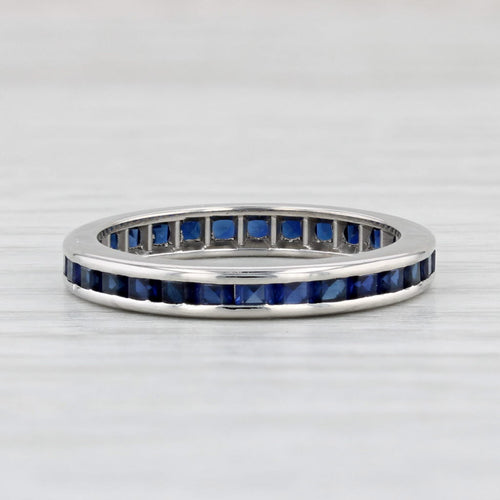 Light Gray Vintage 1.70ctw Lab Created Sapphire Eternity Ring Palladium Wedding Band Sz 6