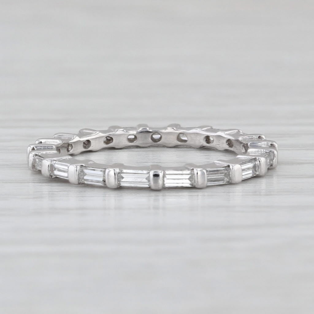 0.55ctw Diamond Wedding Band Platinum Bridal Size 5 Stackable Ring