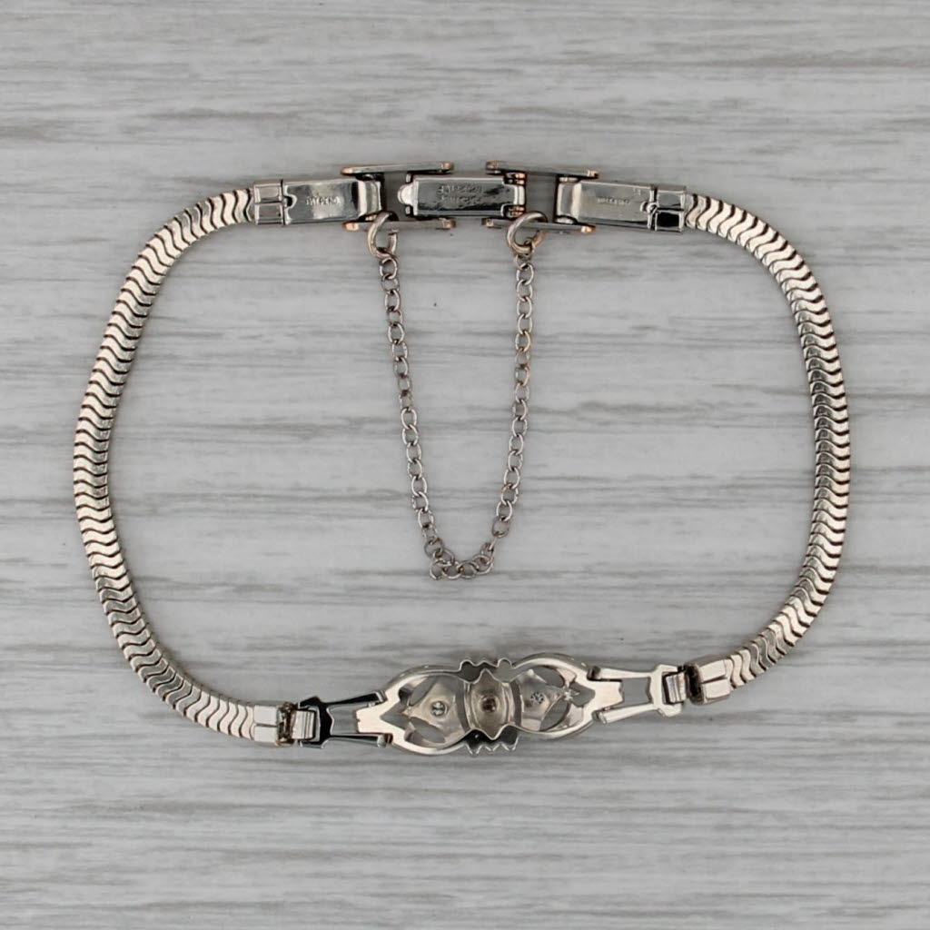 Vintage Diamond Gold Filled Omega Chain Bracelet 6.5"