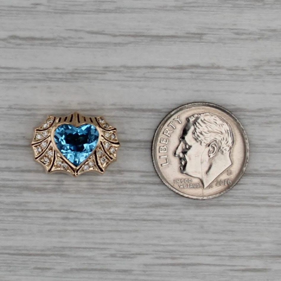 Joshua 2.40ctw Topaz Heart Diamond Slide Bracelet Charm 14k Yellow Gold Vintage