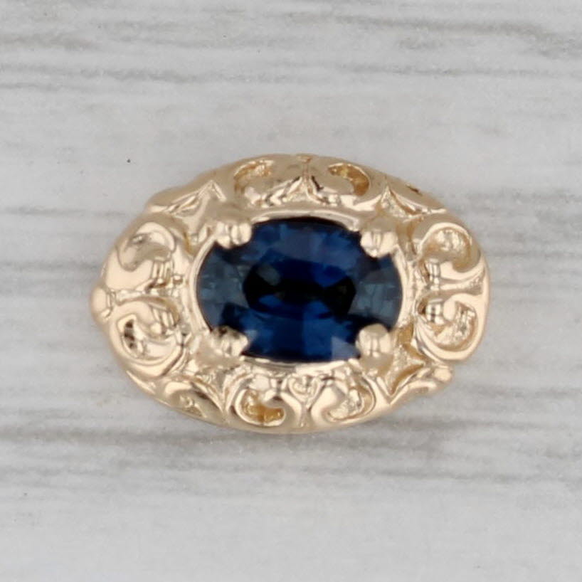 Gray 0.50ct Blue Sapphire Slide Bracelet Charm 14k Yellow Gold Richard Glatter