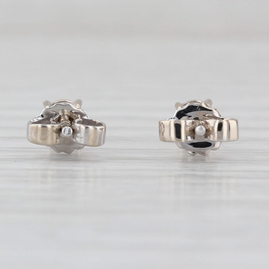 0.32ctw Round Diamond Solitaire Stud Earrings 18k White Gold Studs