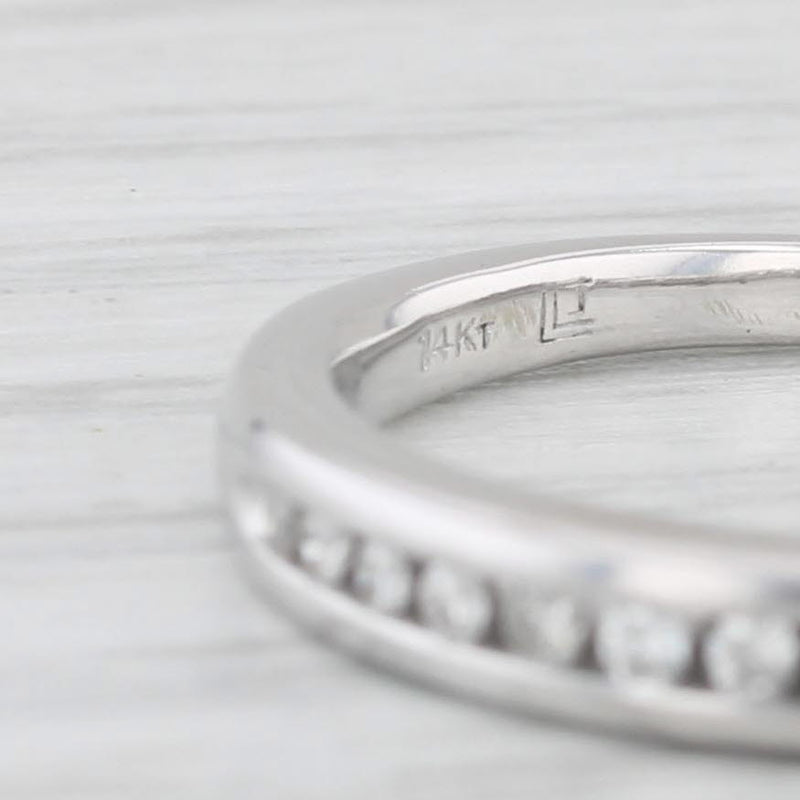 0.12ctw Diamond Women's Wedding Band 14k White Gold Size 5.5 Stackable Ring
