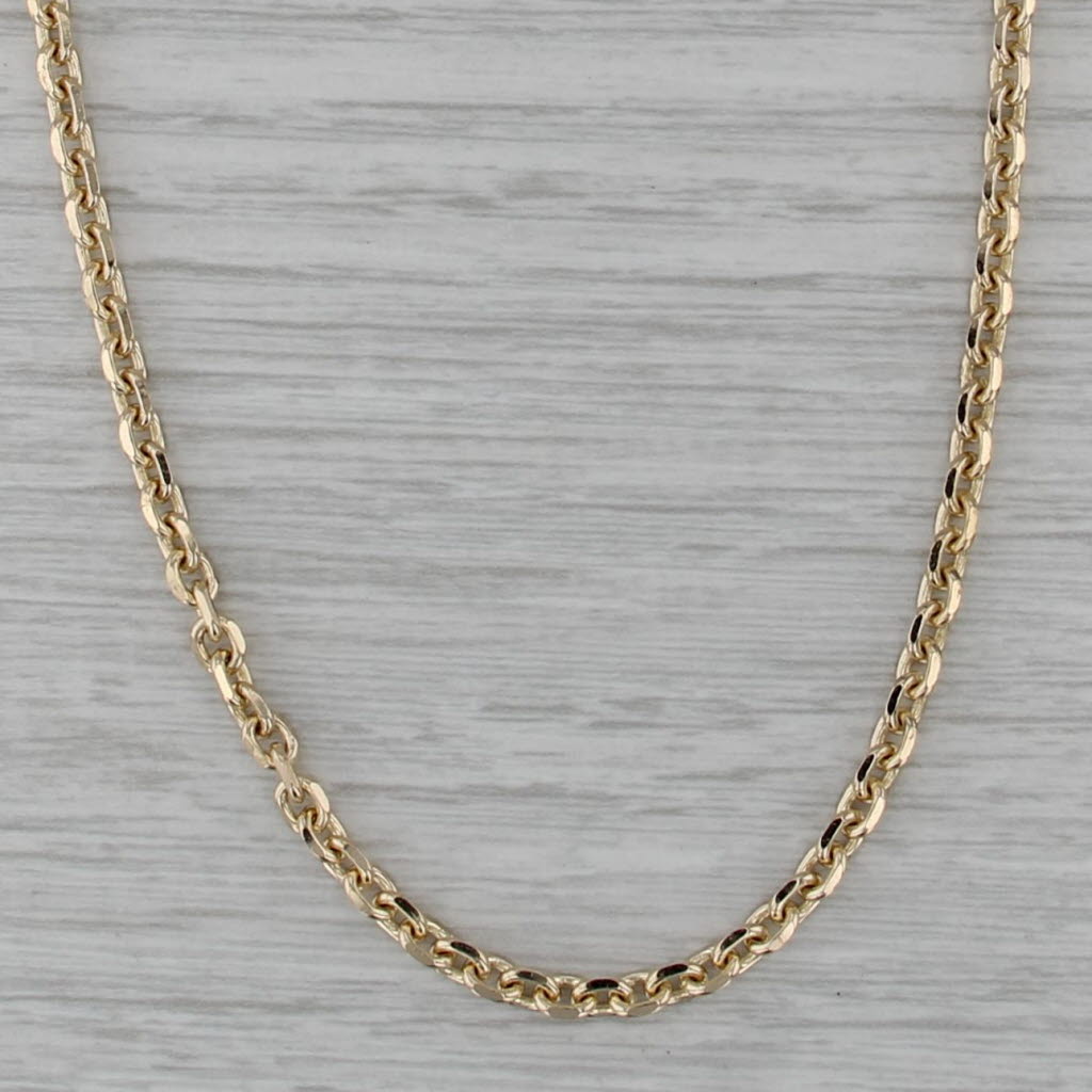 Long Cable Chain Necklace 14k Yellow Gold 24" 3.4mm