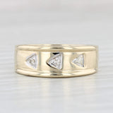 Light Gray Diamond 3-Stone Band 14k Yellow Gold Size 8 Wedding Ring