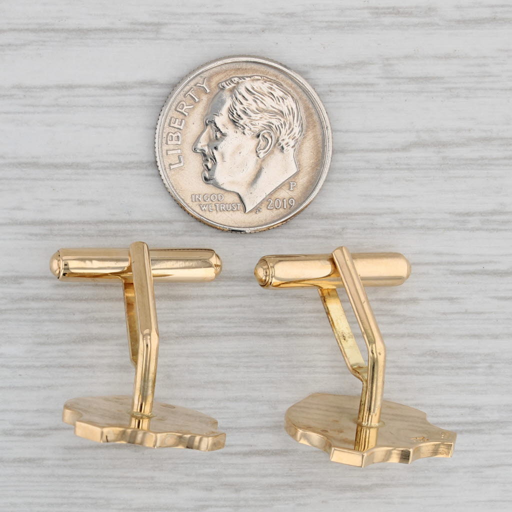 Gray Coat of Arms Shield Cufflinks 18k Yellow Gold Suit Accessories