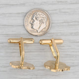 Gray Coat of Arms Shield Cufflinks 18k Yellow Gold Suit Accessories
