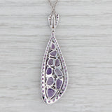 Gray New Amethyst Sapphire Diamond Pendant Necklace 14k Gold Allison Kaufman 18"
