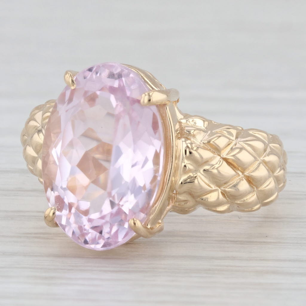 Light Gray 8.25ctw Kunzite Oval 14k Yellow Gold Size 7.75 Ring