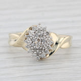 0.14ctw Diamond Cluster Ring 10k Yellow Gold Size 7.25