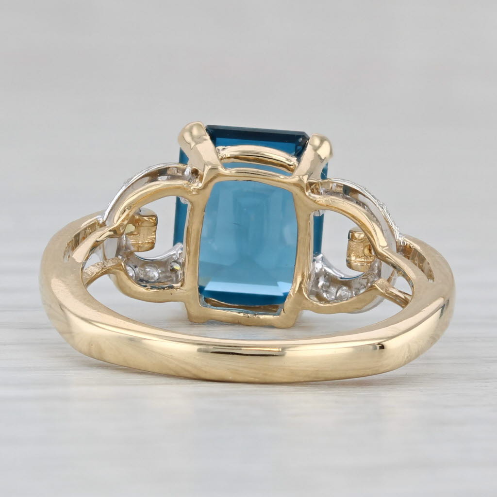 Gray Krementz 3.76ctw Lab Created Blue Spinel Diamond Sapphire Ring 18k Gold Sz 6.75